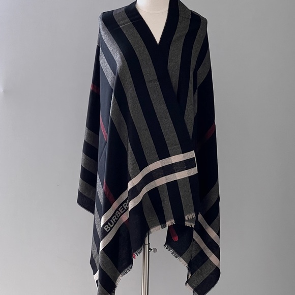 Burberry Gauze Stripe Scarf in Black - Picture 6 of 9